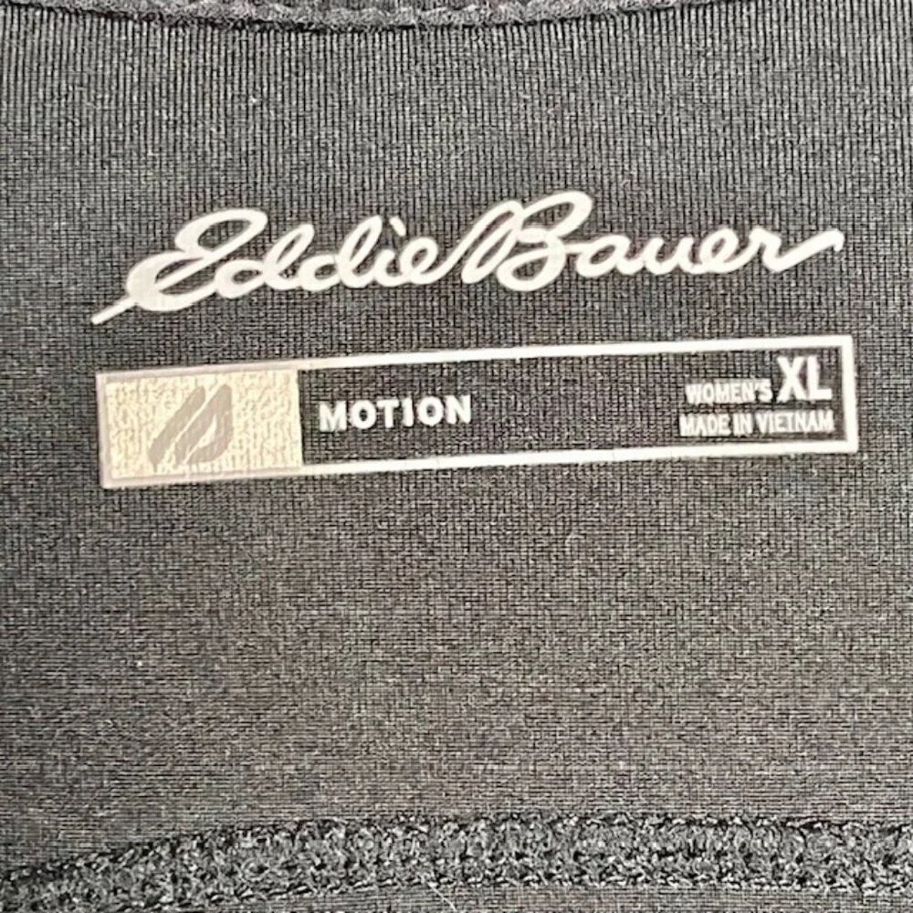 Eddie Bauer Motion High Neck Softshell Full Zip Jacket Thumbholes - Black - XL